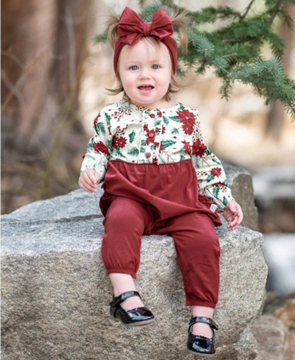 Rufflebutts Merry and Bright Christmas Romper Size 2T EUC